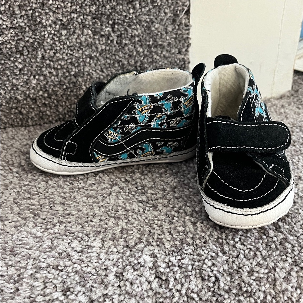 Skateboarding Dinosaur Crib Shoes